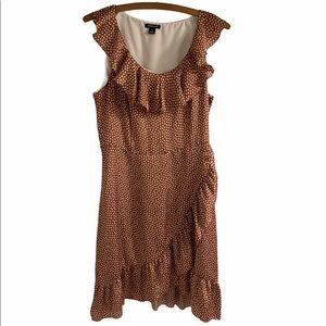 I Heart Ronson Rust Color Dress White Polka Dot 6